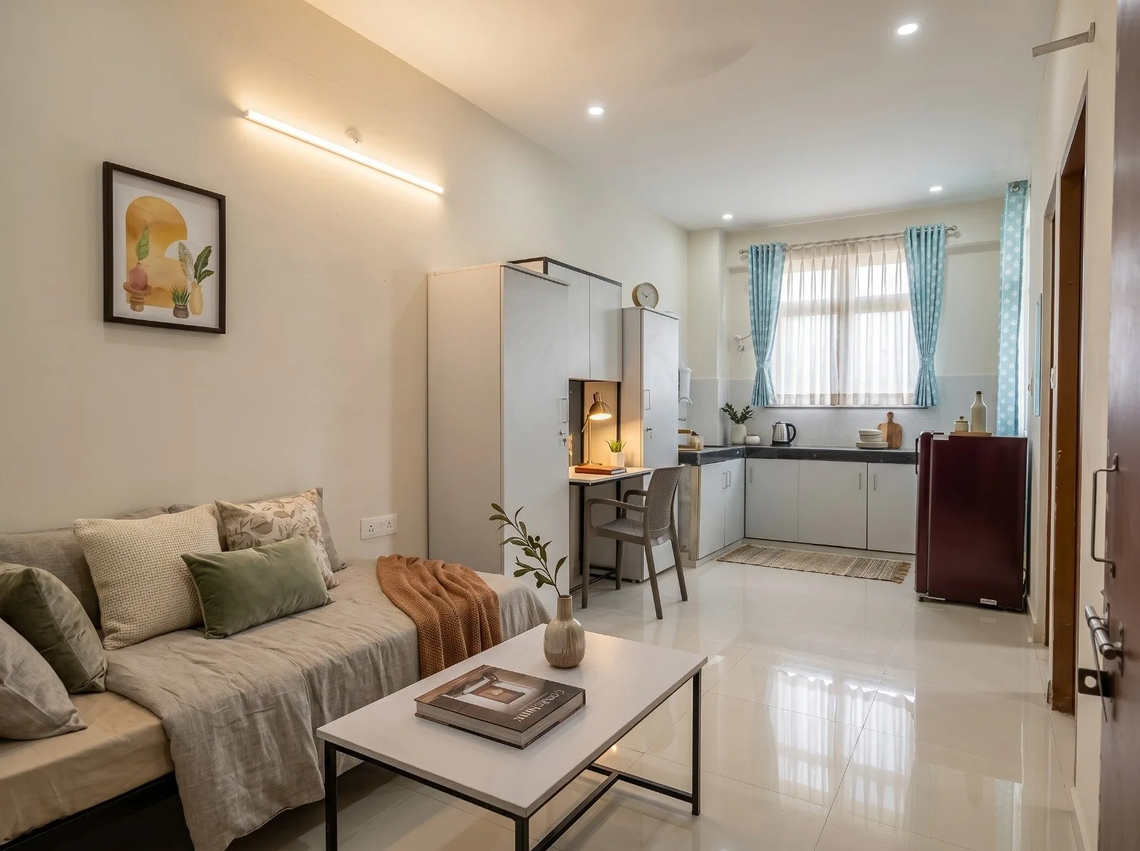 Studio apartment living area