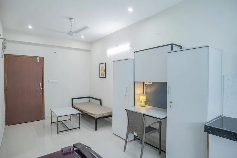 Studio kitchen and living